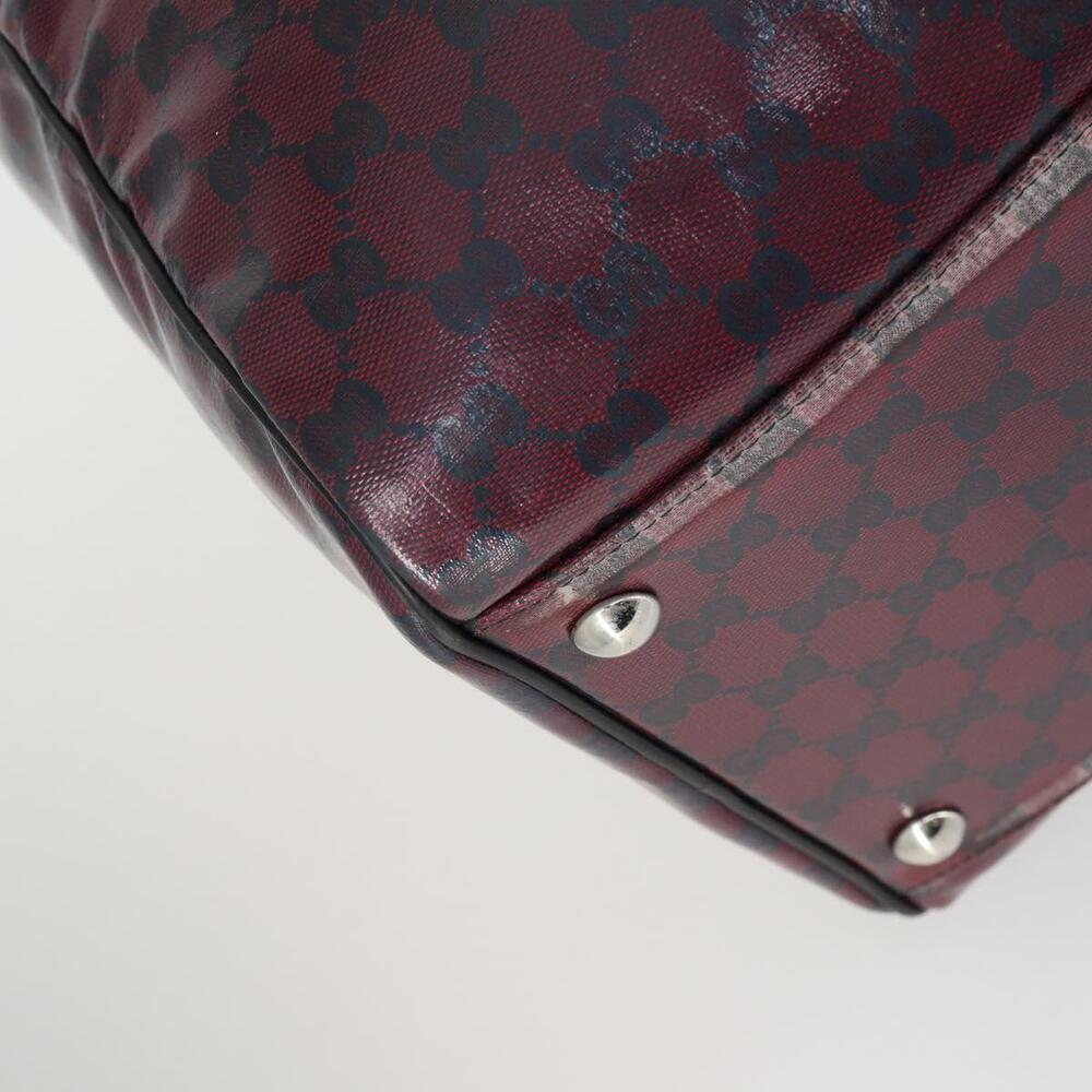 GUCCI GG Crystal Boston Bag Coated Canvas 2way Red Silver 203696 Auth 151447 - Picture 16 of 16